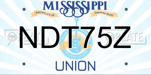 NDT75Z Mississippi License Plate