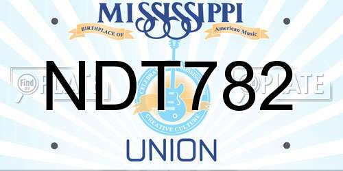 NDT782 Mississippi License Plate