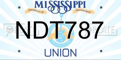 NDT787 Mississippi License Plate