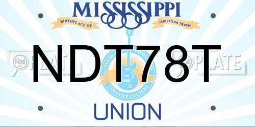 NDT78T Mississippi License Plate
