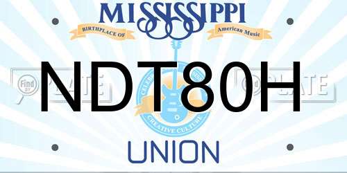 NDT80H Mississippi License Plate