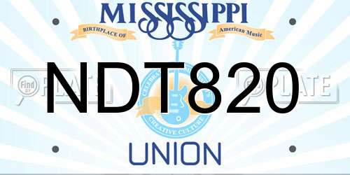 NDT820 Mississippi License Plate