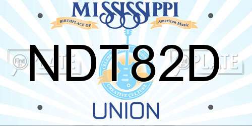 NDT82D Mississippi License Plate