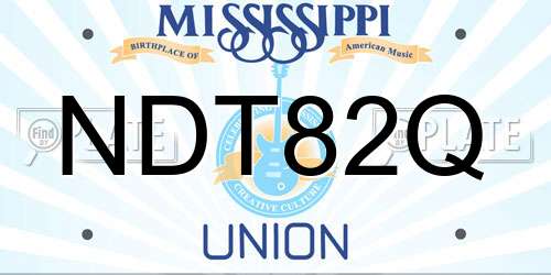 NDT82Q Mississippi License Plate
