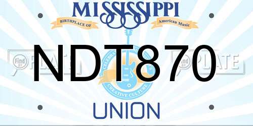 NDT870 Mississippi License Plate
