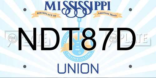 NDT87D Mississippi License Plate