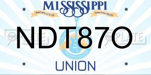 NDT87O Mississippi License Plate