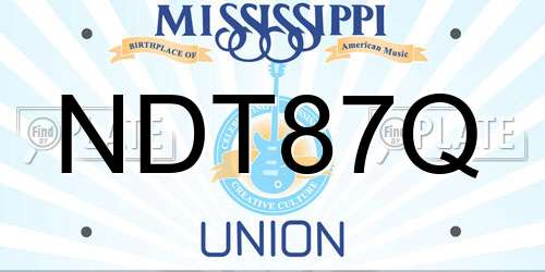 NDT87Q Mississippi License Plate