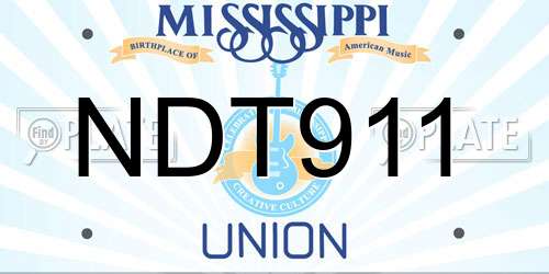 NDT911 Mississippi License Plate