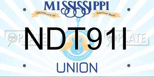 NDT91I Mississippi License Plate