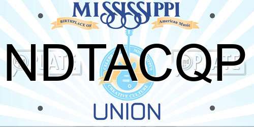 NDTACQP Mississippi License Plate