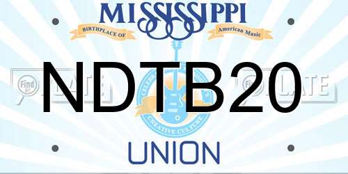 NDTB20 Mississippi License Plate