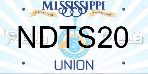 NDTS20 Mississippi License Plate