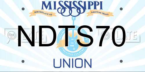 NDTS70 Mississippi License Plate