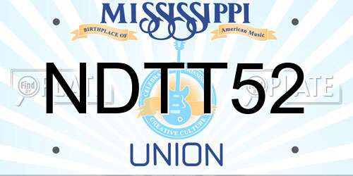 NDTT52 Mississippi License Plate