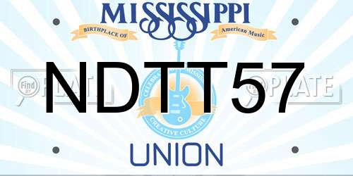 NDTT57 Mississippi License Plate
