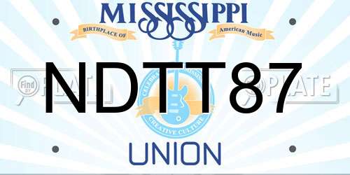 NDTT87 Mississippi License Plate