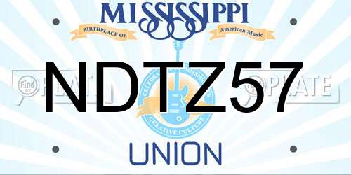 NDTZ57 Mississippi License Plate