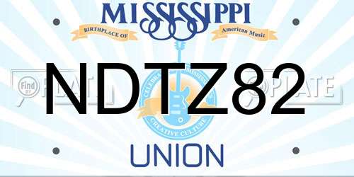 NDTZ82 Mississippi License Plate