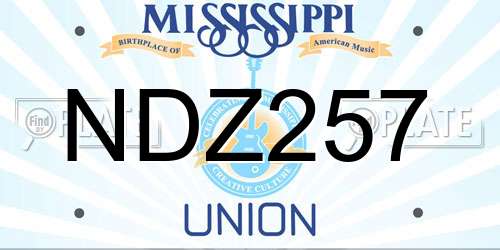 NDZ257 Mississippi License Plate