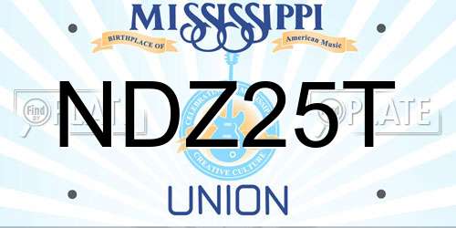 NDZ25T Mississippi License Plate