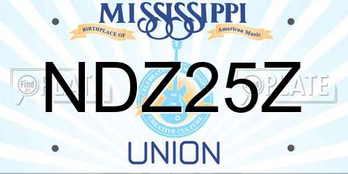 NDZ25Z Mississippi License Plate