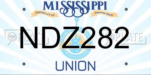 NDZ282 Mississippi License Plate