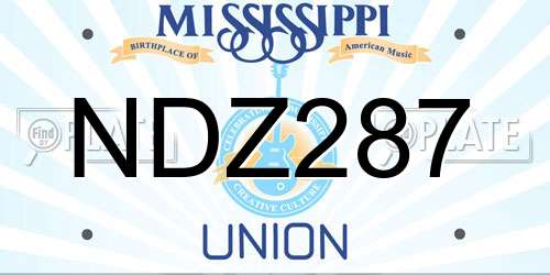 NDZ287 Mississippi License Plate
