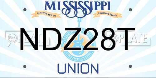 NDZ28T Mississippi License Plate