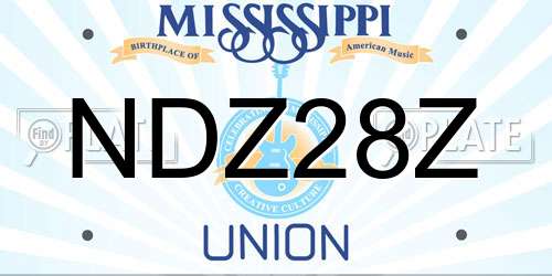 NDZ28Z Mississippi License Plate