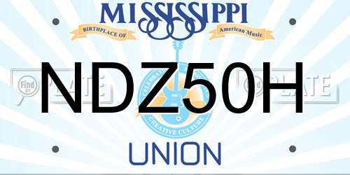 NDZ50H Mississippi License Plate