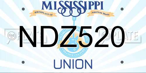 NDZ520 Mississippi License Plate