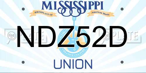 NDZ52D Mississippi License Plate