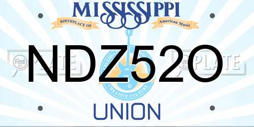 NDZ52O Mississippi License Plate