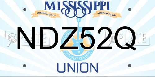 NDZ52Q Mississippi License Plate
