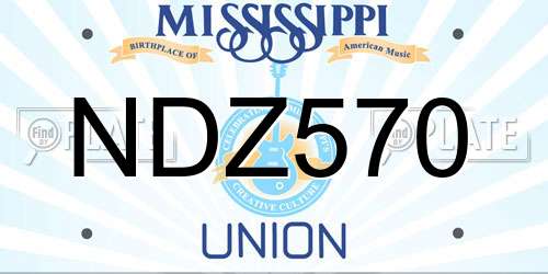 NDZ570 Mississippi License Plate