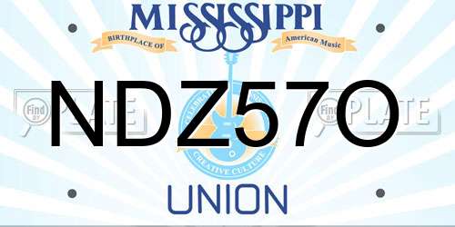 NDZ57O Mississippi License Plate