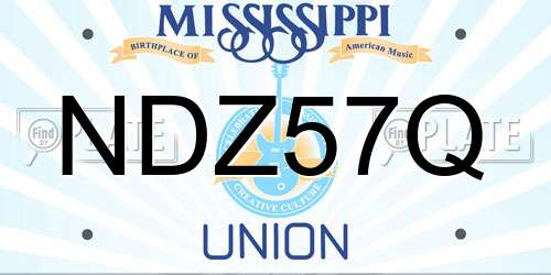 NDZ57Q Mississippi License Plate