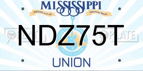 NDZ75T Mississippi License Plate