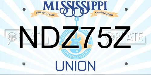 NDZ75Z Mississippi License Plate