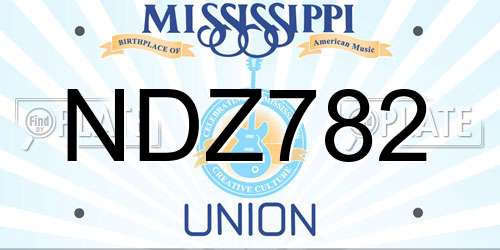 NDZ782 Mississippi License Plate
