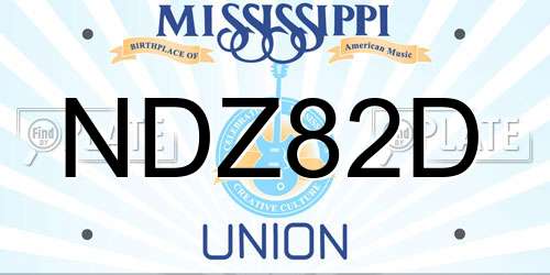 NDZ82D Mississippi License Plate