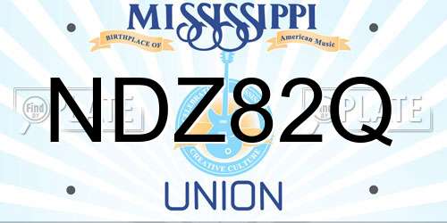 NDZ82Q Mississippi License Plate