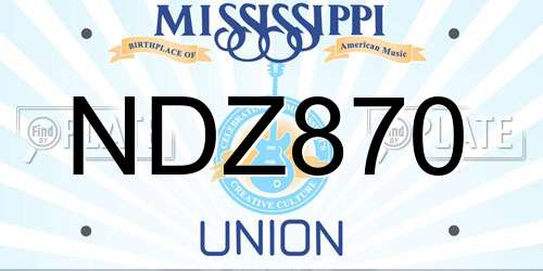 NDZ870 Mississippi License Plate