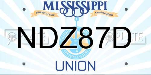 NDZ87D Mississippi License Plate