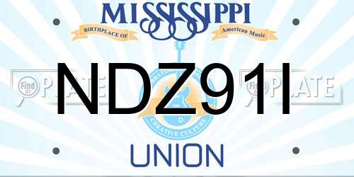 NDZ91I Mississippi License Plate