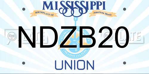 NDZB20 Mississippi License Plate