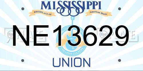 NE13629 Mississippi License Plate