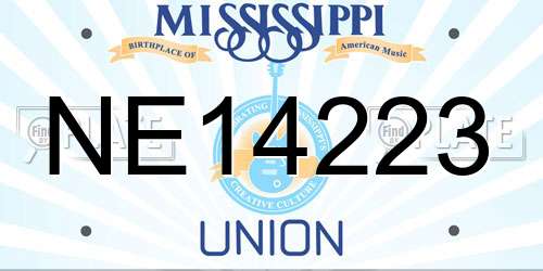 NE14223 Mississippi License Plate