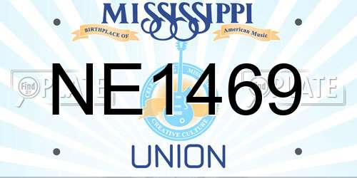 NE1469 Mississippi License Plate